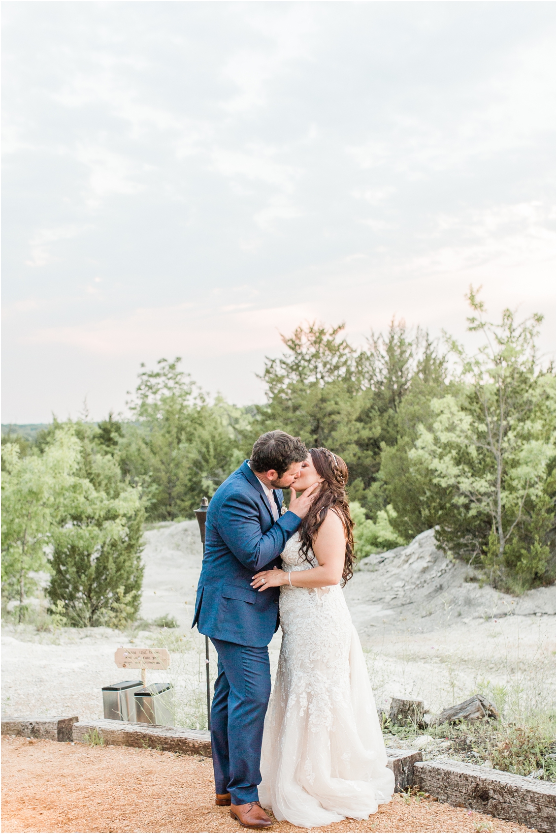 bride and groom sunset portraits at Stone Crest