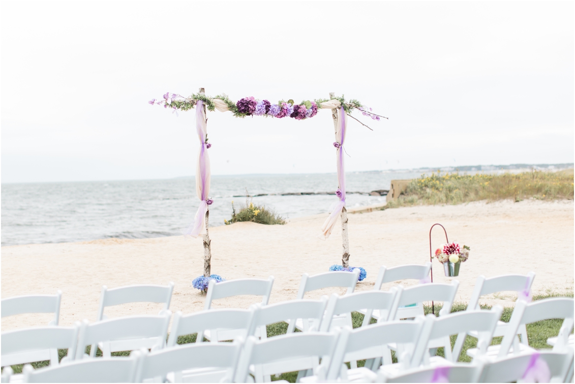 beachside wedding ceremony at the lighthouse inn by gaby caskey photography