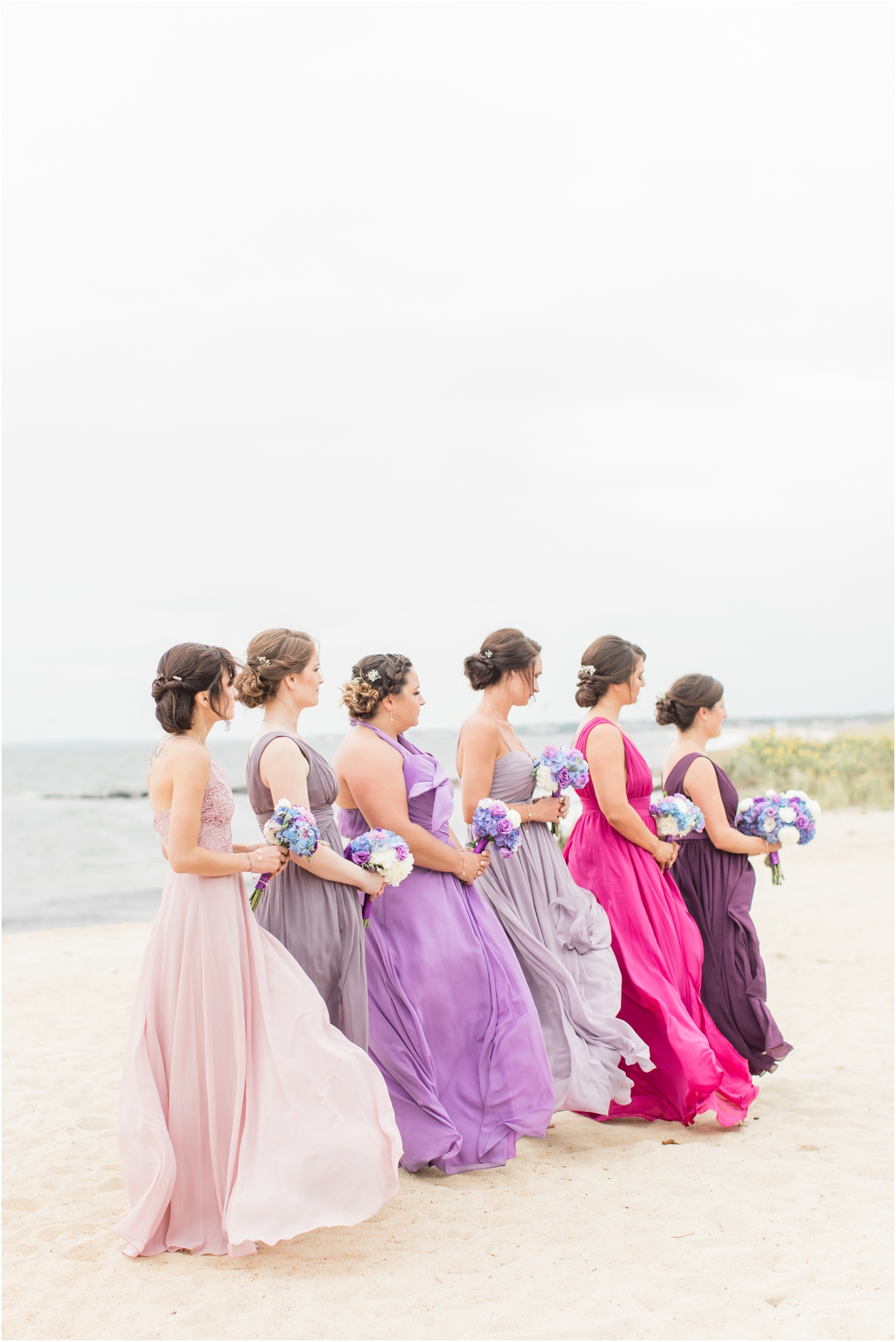 shades of purple bridesmaids dresses by gaby caskey photography