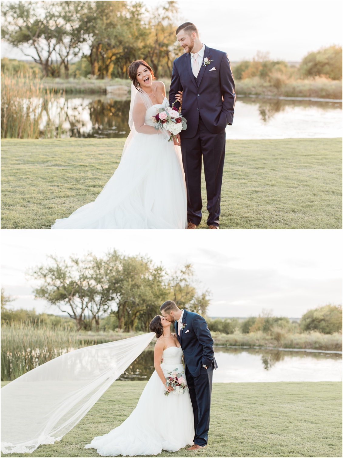 Wedding at the Nest at Ruth Farms, Texas wedding venue, bride and groom portrait