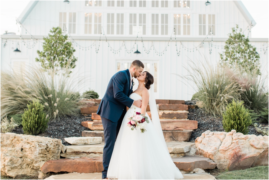 Wedding at the Nest at Ruth Farms, Texas wedding venue, bride and groom portrait