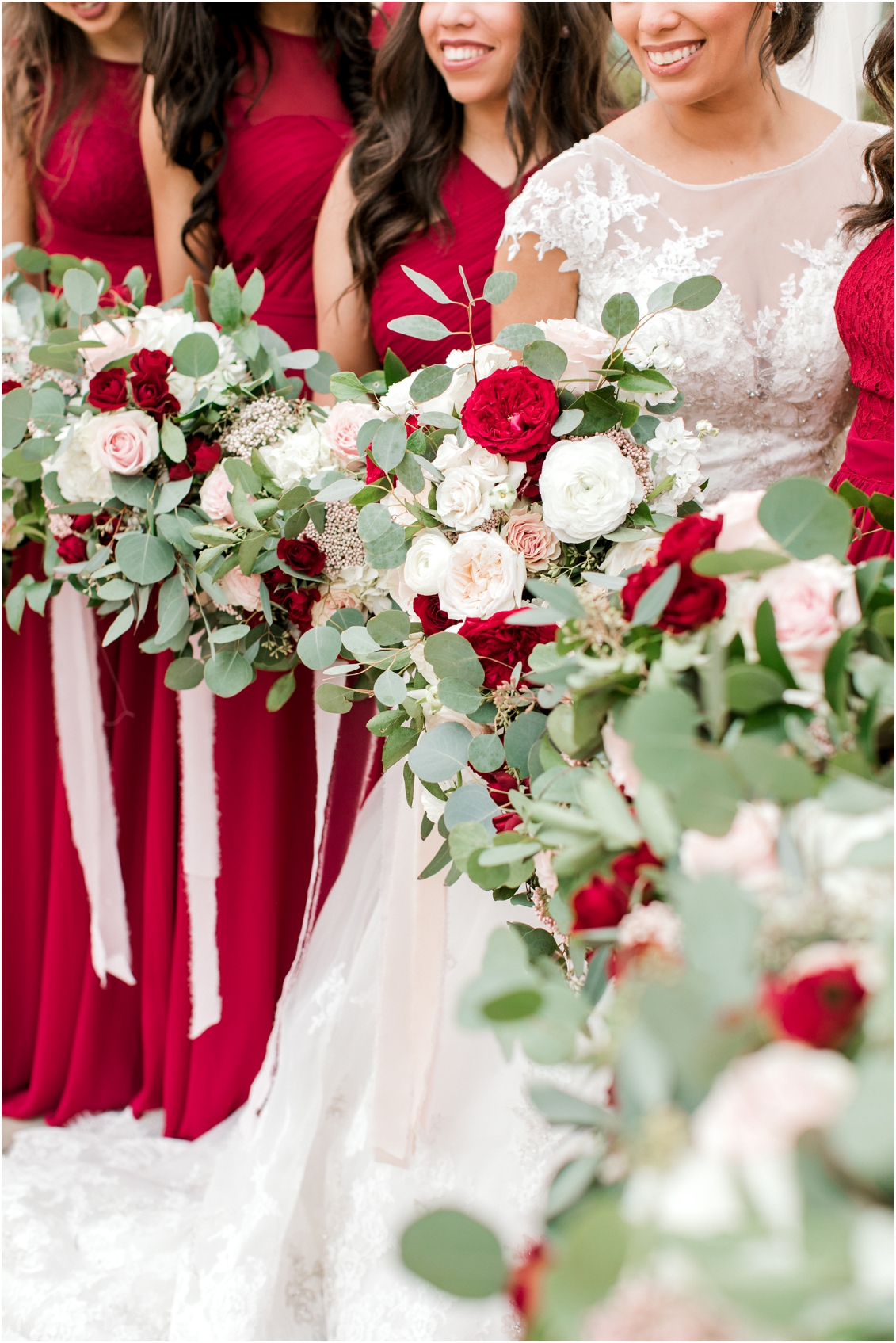 A Wedding at the Milestone in Denton, Texas by Gaby Caskey Photography, red wedding bouquets