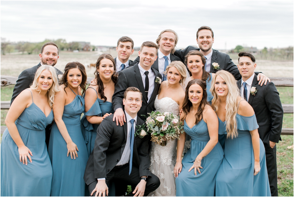 wedding party portraits at Chapel Creek Ranch in Denton, Texas by Gaby Caskey Photography