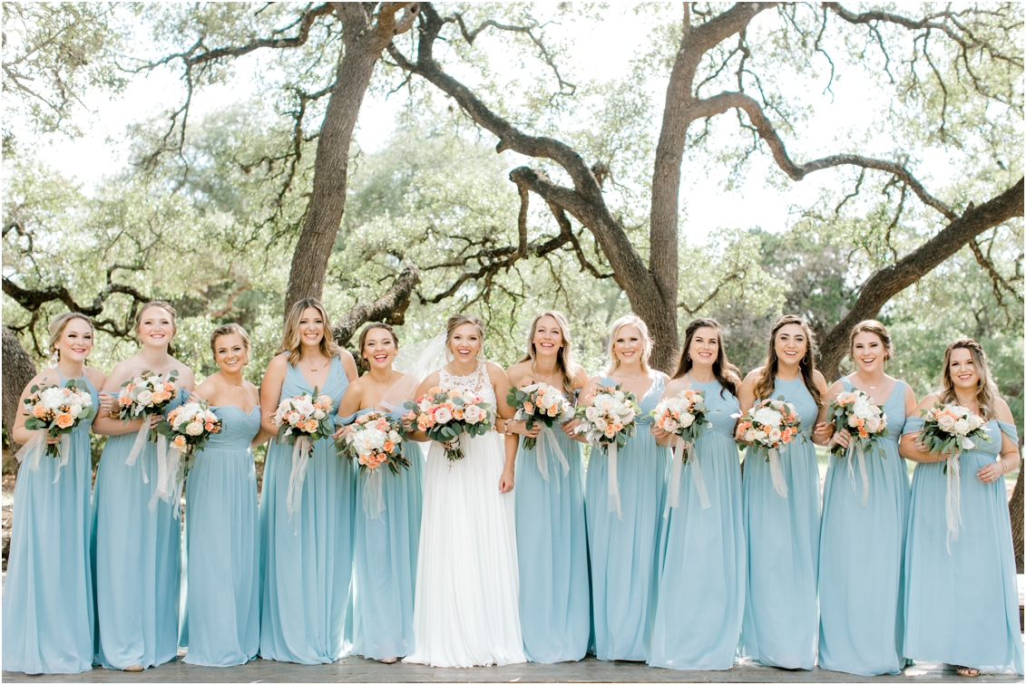 bridesmaids photos, slate blue bridesmaids dresses, Park 31 Wedding in Spring Branch, Texas by Gaby Caskey Photography