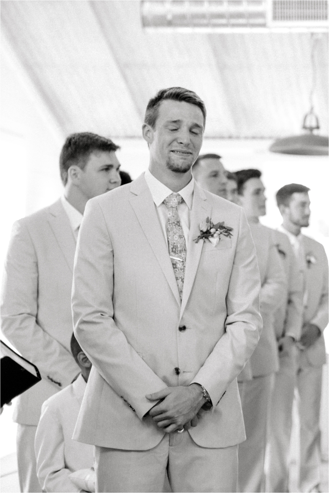 Five Oaks Farm Wedding in Cleburne, Texas by Gaby Caskey Photography, groom's reaction