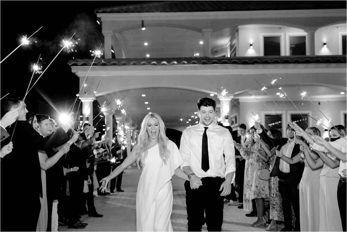 Boho Wedding Day at D'Vine Grace Vineyard by Gaby Caskey Photography, DFW Wedding Photographer, wedding sparkler exit, wedding jumpsuit