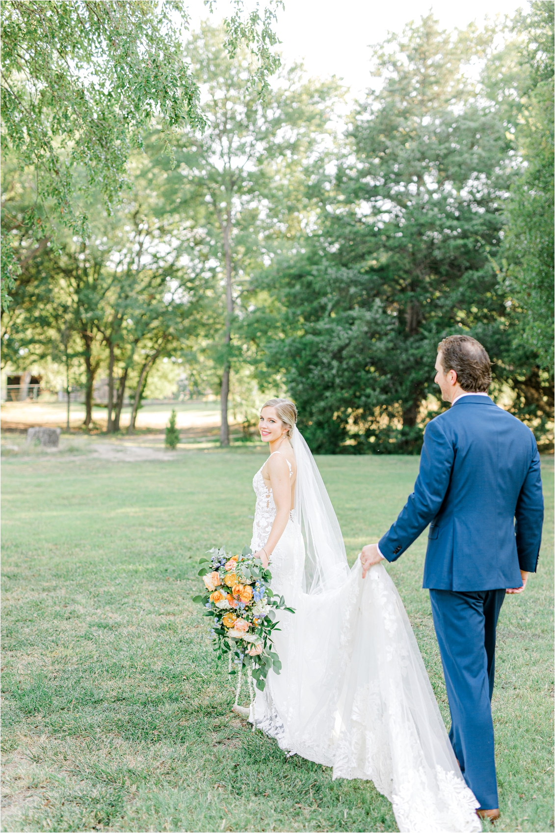 bride and groom portraits at the Brooks at Weatherford venue