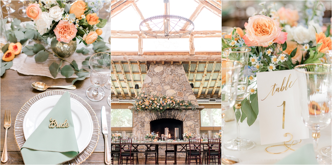 rustic and floral inspired reception decor at the Brooks at Weatherford