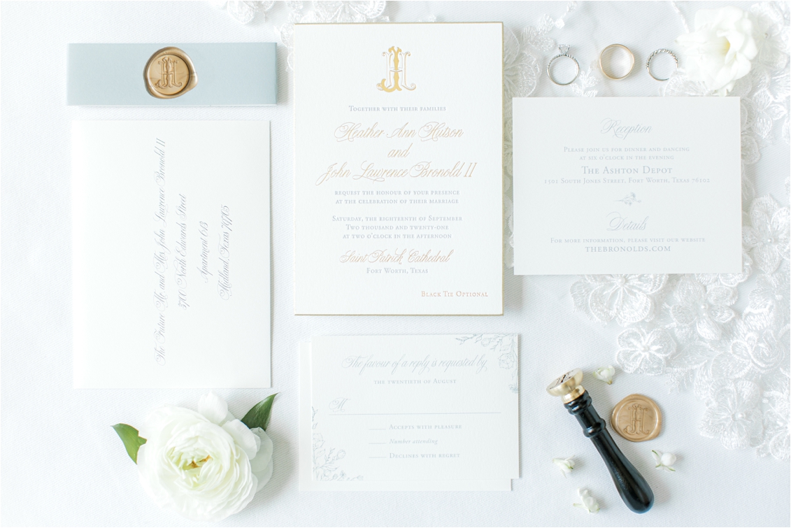 wedding invitation suite, bridal details